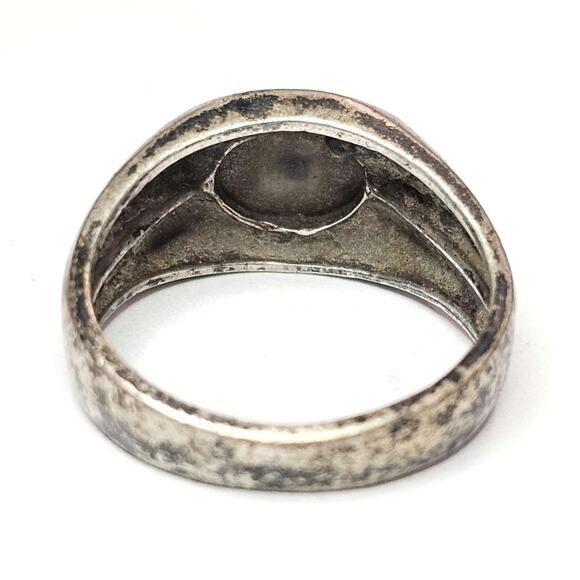 Vintage Fiery Opal Triplet Sterling Silver Unisex Ring Size 9.25 - Picture 5 of 8